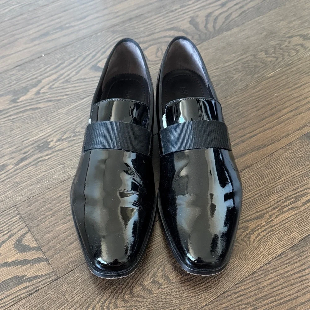 Hugo Boss Black Patent Leather Men's Loafers